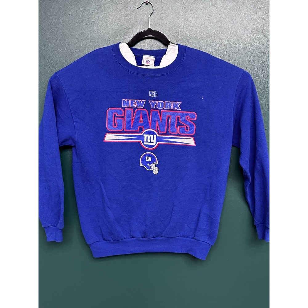 NFL New york Giants Blue Long Sleeve Crew Neck Sweatshirt Size L
